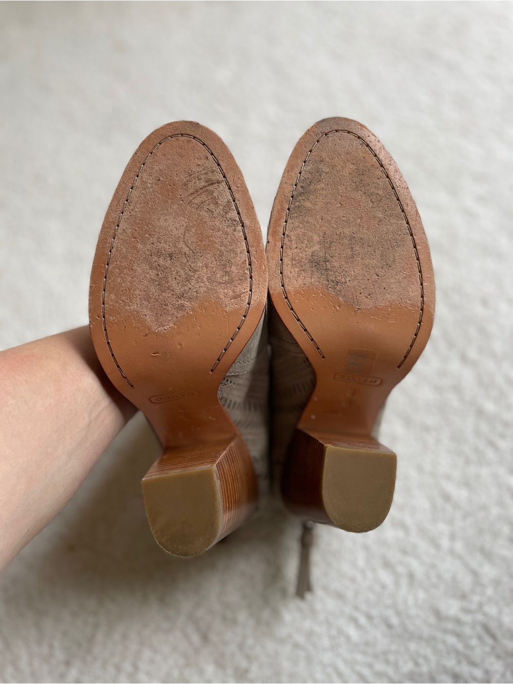 Coach Honey Suede Ankle Booties - Taupe - Picture 4 of 7